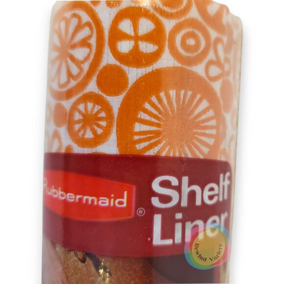 Vintage NOS 1976 Rubbermaid Shelf Liner Orange Groovy Floral MCM Tack Back 10' - Picture 4 of 11
